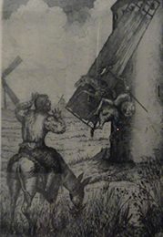 Escena del Quijote 1935 Aguafuerte sobre plancha de zinc .65 X 50