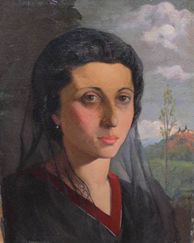 Retrato de la Esposa del Pintor oleo/lienzo 48 X 36 cm