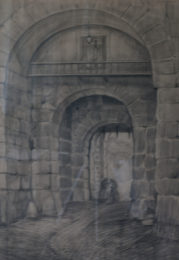 Puerta de una entrada a Brujas 1937 lápiz sobre papel 63 X 48 cm