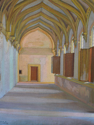 Claustro del Monasterio del Paular 1931 oleo/lienzo 90 X 60 cm