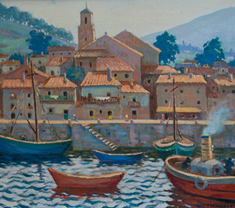 Puerto de Carril oleo/lienzo 38 X 46 cm